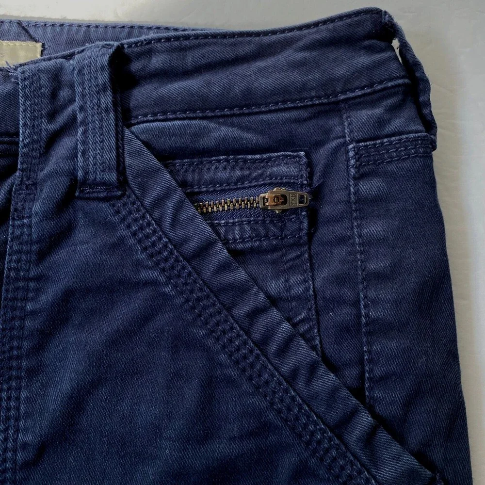 Joie Womens Park Skinny Pants 29 Navy Blue Utility Cargo Lyocell Blend Calf Zips - Picture 11 of 16